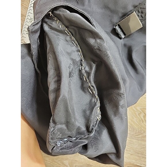 Bottega Veneta Unisex Adult Canvas Fold Top Flap Backpack Black Snap Close Strap main image 10